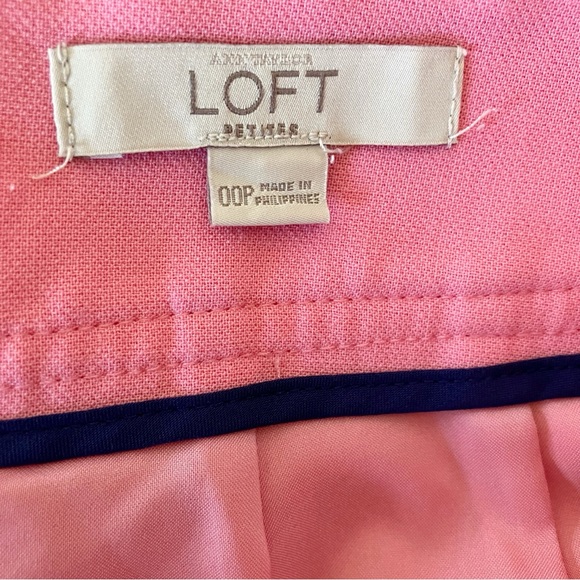 Loft Pink Pencil Skirt Size 00 Petite Barbie Bubblegum Spring Office Midi Preppy - Picture 3 of 10